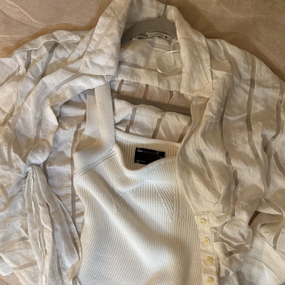 ASOS Cream Knit Tank Dress